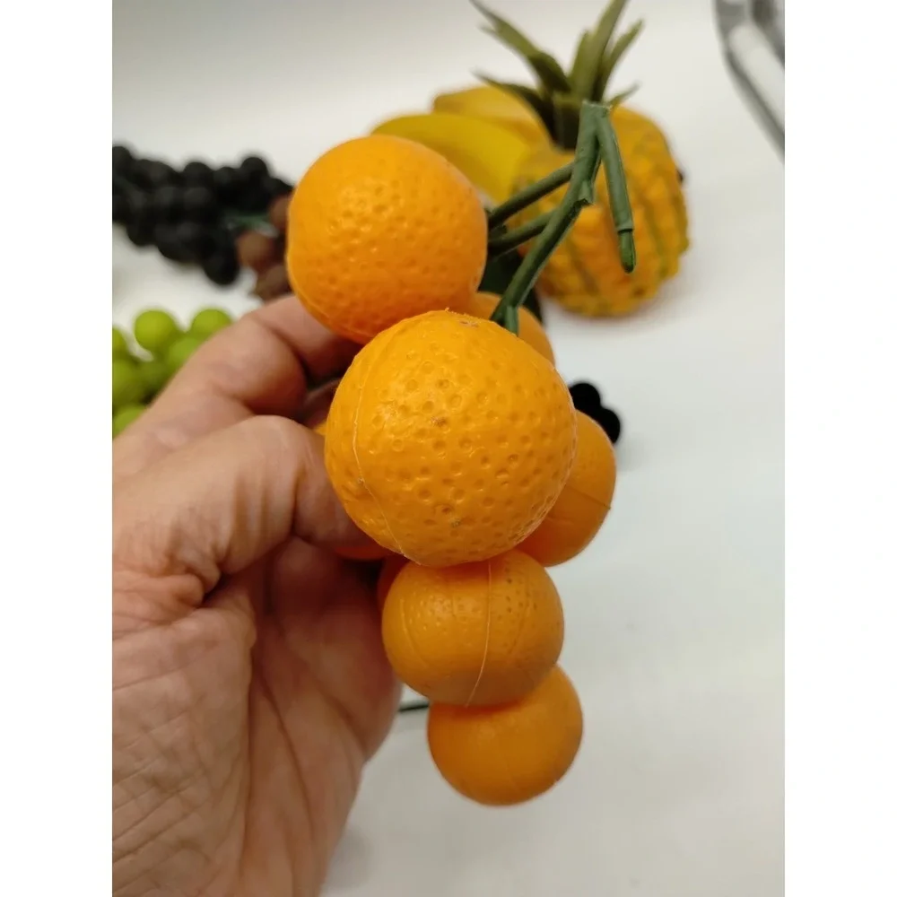 Vintage MCM Faux Fruit Realistic Plastic Rubber Artificial Lot of 13 Cherries